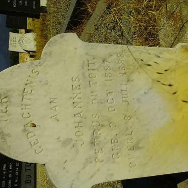 TOIT Johannes Petrus, du 1887-1888