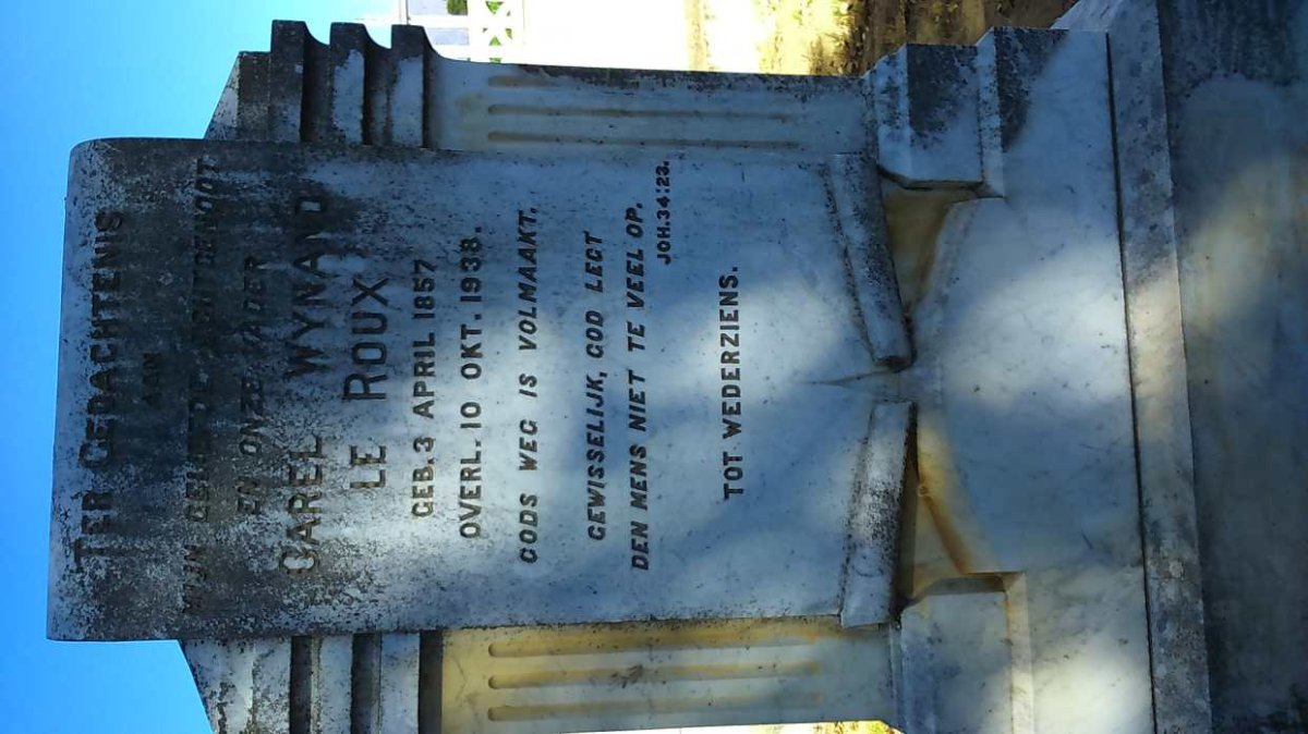 ROUX Carel Wynand, le 1857-1938