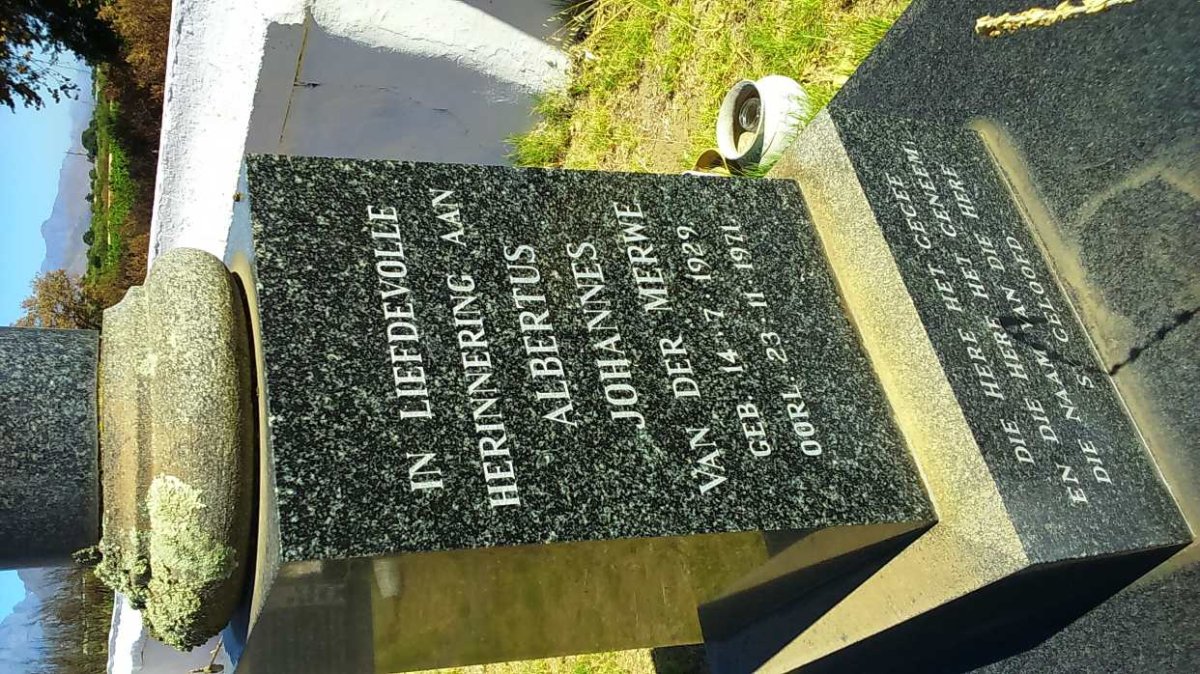 MERWE Albertus Johannes, van der 1929-1971