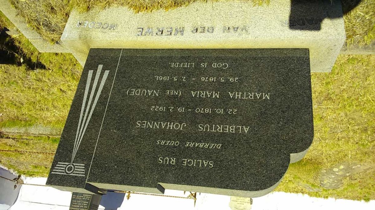 MERWE Albertus Johannes, van der 1870-1922 &amp; Martha Maria NAUDE 1876-1961