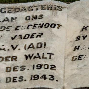 WALT J.A.V., van der 1902-1943