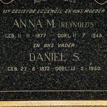 BOTHA Daniel S. 1872-1950 &amp; Anna M. REYNOLDS 1877-1948