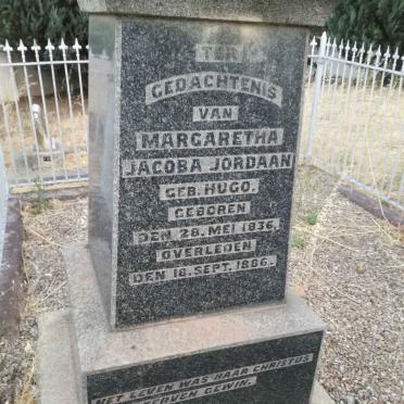 JORDAAN Margaretha Jacoba nee HUG0 1836-1886