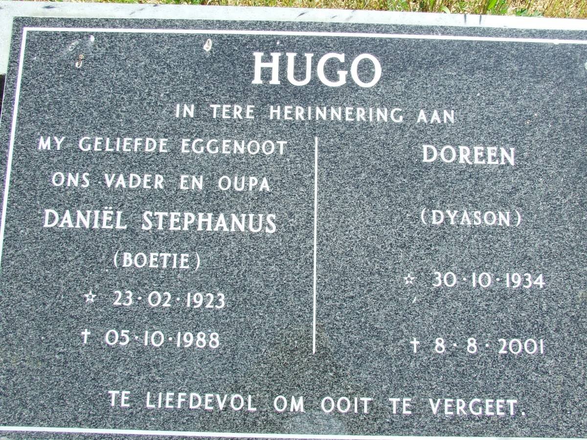 HUGO Daniel Stephanus 1923-1988 &amp; Doreen DYASON 1934-2001