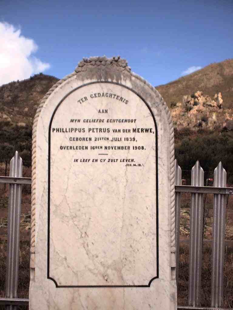 MERWE Phillippus Petrus, van der 1839-1908