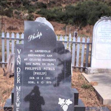 MERWE Philippus Petrus, van der  1931-1979