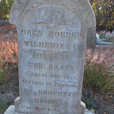 JORDAAN Wilhemina C. nee RAATS 1853-1885 :: ? Broertjie Christiaan