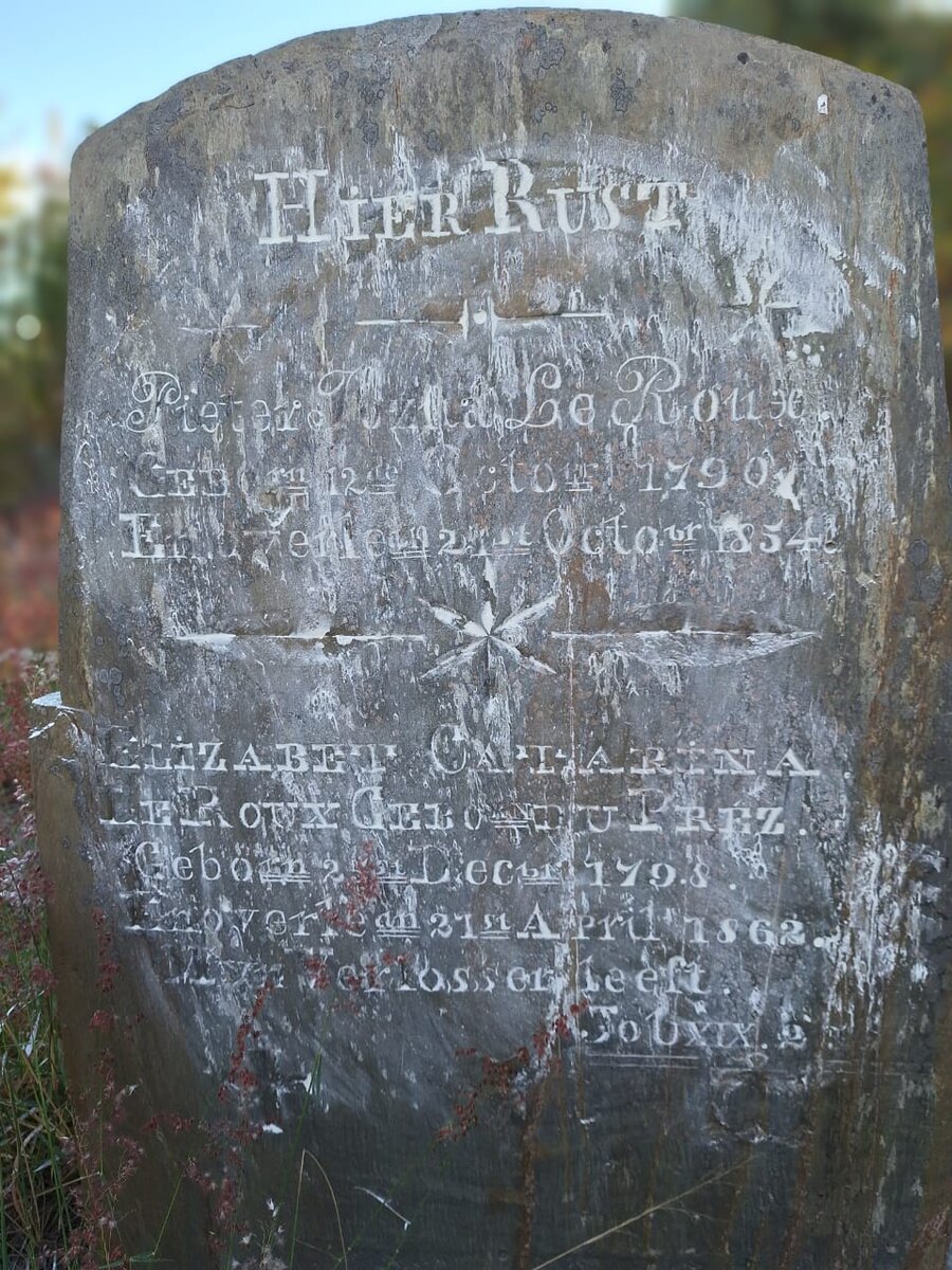 ROUX Pieter Jozua, le 1790-1854 & Elizabeth Catharina DU PREZ 1798-1862