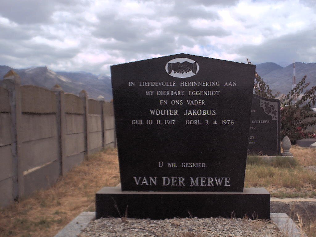 MERWE Wouter Jakobus, van der 1917-1976