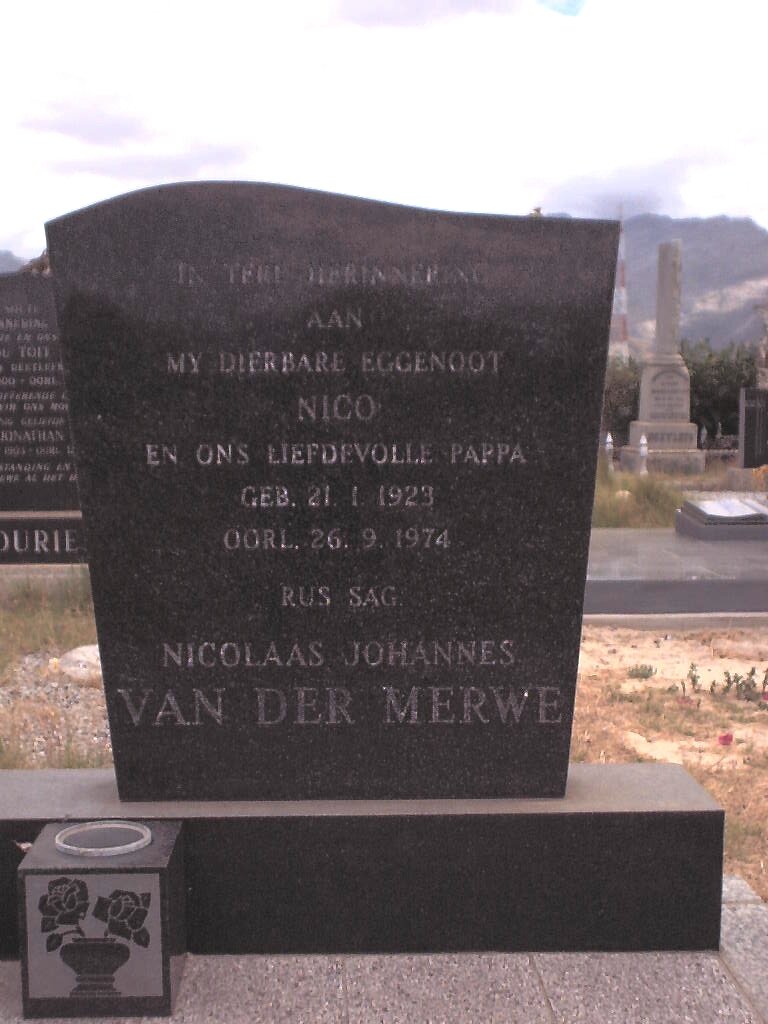 MERWE Nicolaas Johannes, van der 1923-1974