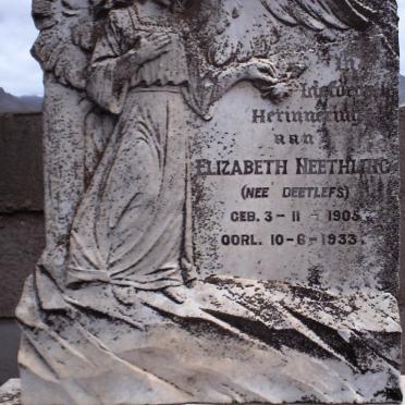 NEETHLING Elizabeth nee DEETLEFS 1905-1933