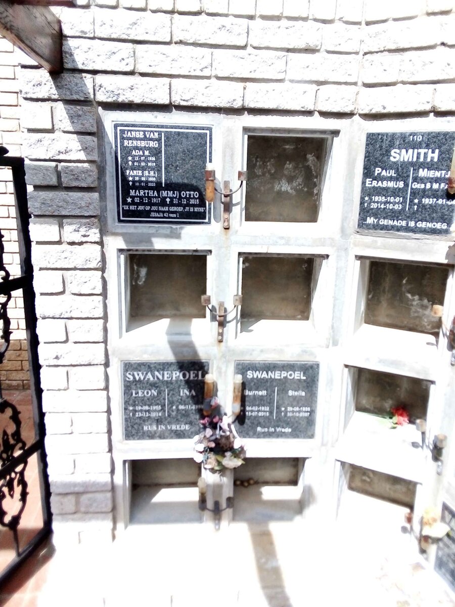 RENSBURG S.H., Janse van 1933-2023 &amp; Ada M. 1936-2019 :: OTTO M.M.J. 1917-2015 :: SMITH Paul Erasmus 1935-2014 &amp; S.M. F?