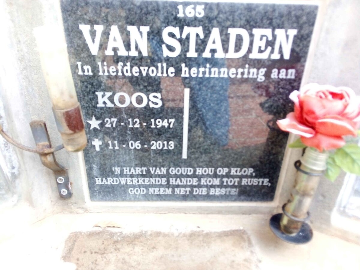 STADEN Koos, van 1947-2013