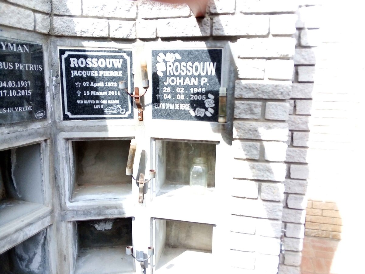 ROSSOUW Jacques Pierre 1972-2011 :: ROSSOUW Johan P. 1946-2005