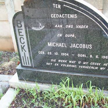 BECK Michael Jacobus 1904-1968