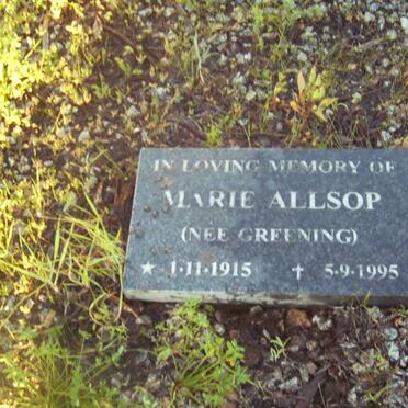 ALLSOP Marie nee GREENING 1915-1995