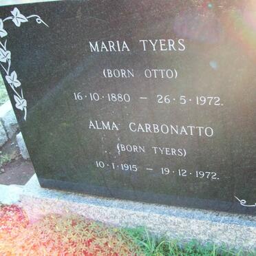 TYERS Maria nee OTTO 1880-1972 :: CARBONATTO Alma nee TYERS 1915-1972