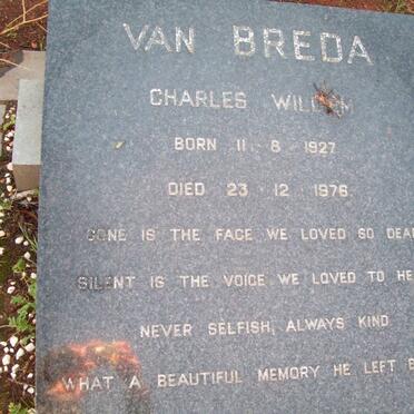 BREDA Charles William, van 1927-1976