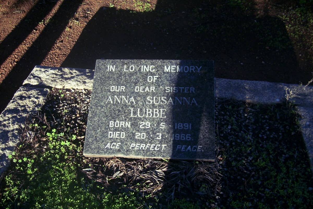 LUBBE Anna Susanna 1891-1966