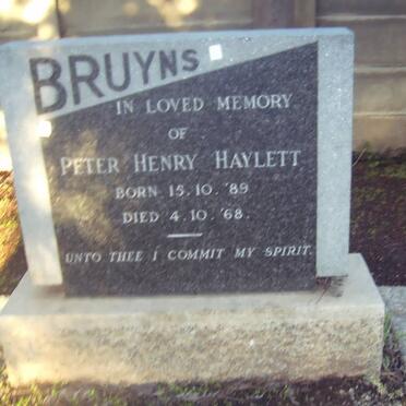 BRUYNS Peter Henry Haylett 1889-1968
