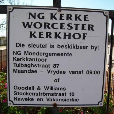 1. NG Kerke Worcester Kerkhof