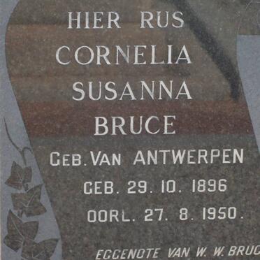 BRUCE Cornelia Susanna nee VAN ANTWERPEN 1896-1950