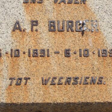 BURGER A.P. 1891-1950