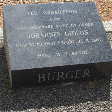 BURGER Johannes Gideon 1937-1962