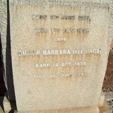 BOSMAN Johannes Wilhelmus 1867-1931 &amp; Susan Barbara HUGO 1870-1948