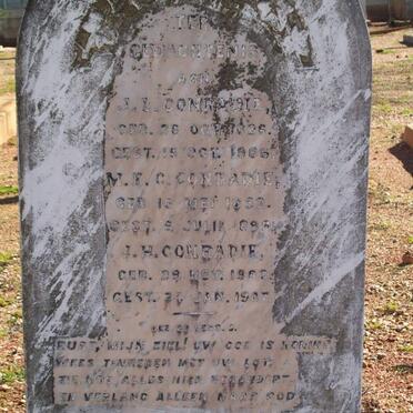 CONRADIE J.L. 1826-1886 :: CONRADIE M.E. 1853-1898 :: CONRADIE 1882-1907