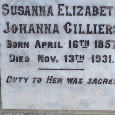 CILLIERS Susanna Elizabeth Johanna 1857-1931
