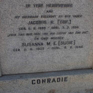 CONRADIE Jacobus N. 1899-1950 &amp; Susanna M.E. 1905-1986