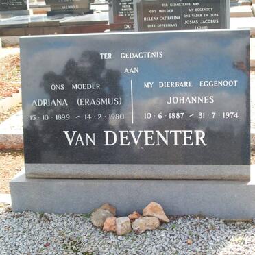 DEVENTER Johannes, van 1887-1974 &amp; Adriana ERASMUS 1899-1980