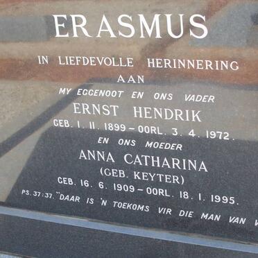 ERASMUS Ernst Hendrik 1899-1972 &amp; Anna Catharina KEYTER 1909-1995