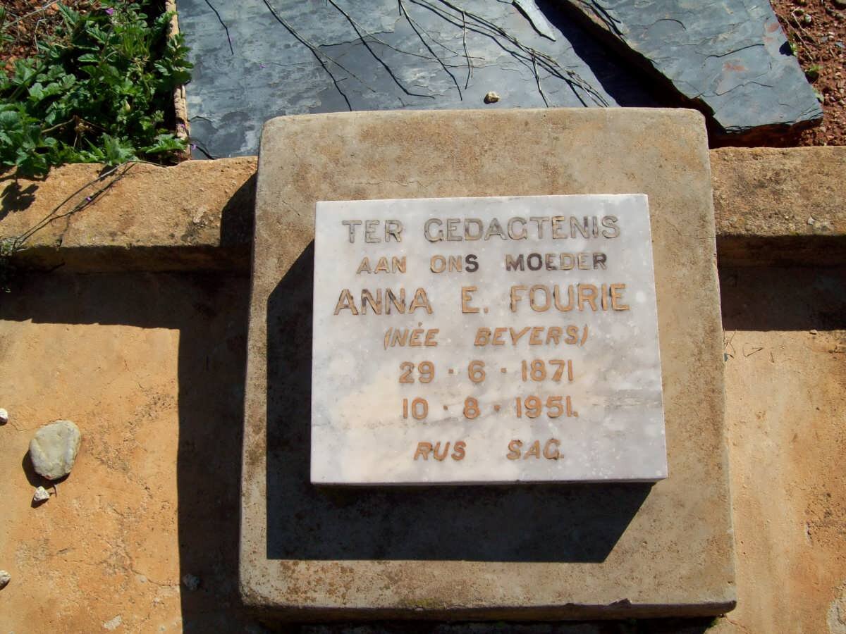 FOURIE Anna E. nee BEYERS 1871-1951