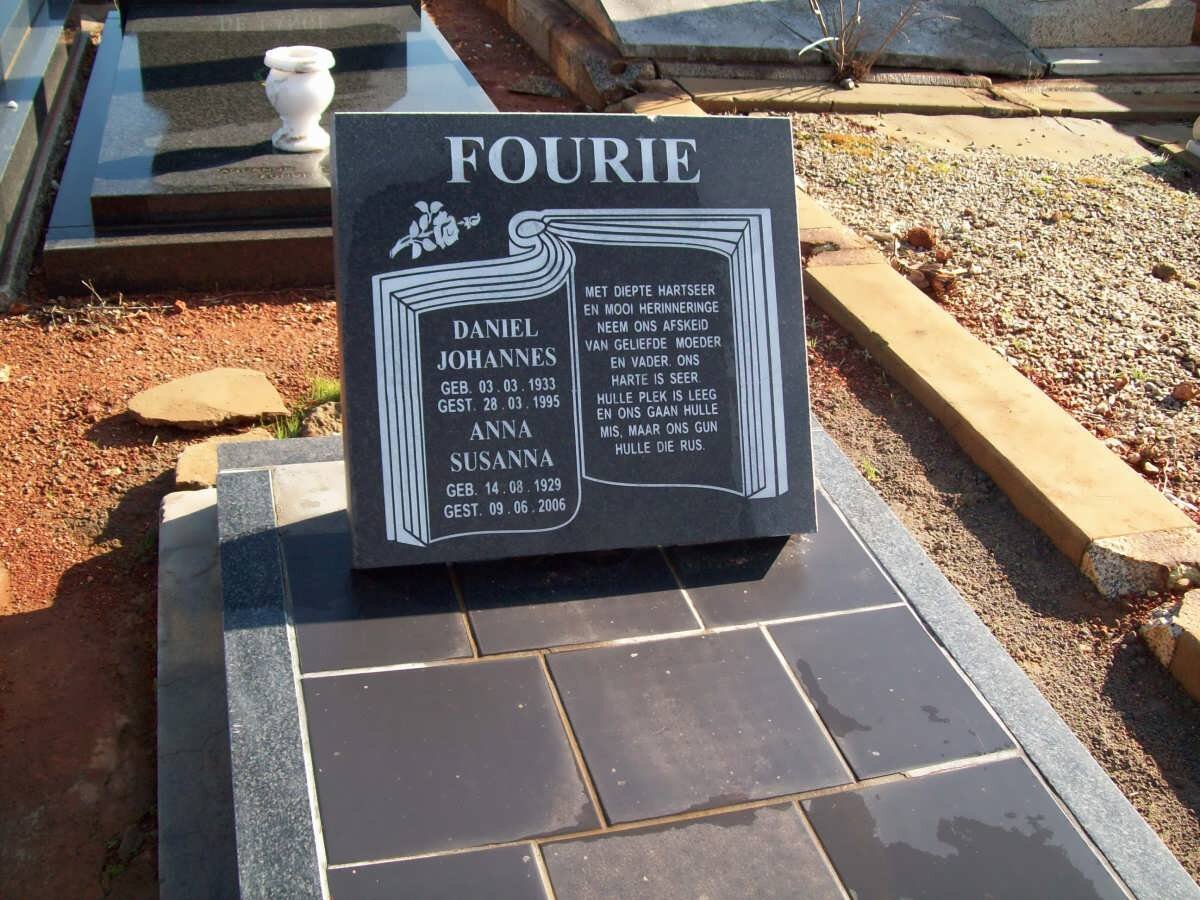FOURIE Daniel Johannes 1933-1995 &amp; Anna Susann 1929-2006