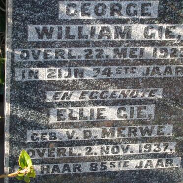 GIE George William -1923 &amp; Ellie V.D. MERWE -1937