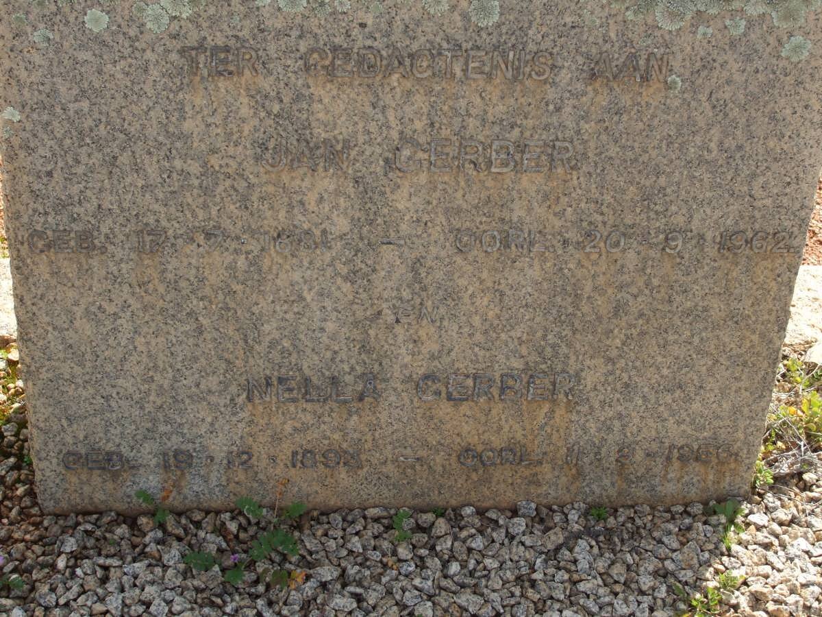 GERBER Jan 1881-1964 &amp; Nella 1893-1956