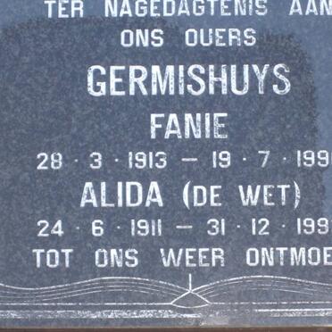 GERMISHUYS Fanie 1913-1996 &amp; Alida DE WET 1911-1993