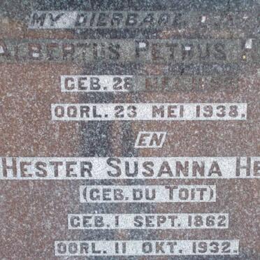 HELM Albertus Petrus 1853-1938 &amp; Hester Susanna DU TOIT 1862-1932