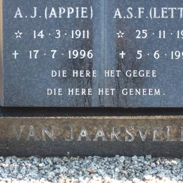 JAARSVELD A.J., van 1911-1996 &amp; A.S.F. 1918-1993