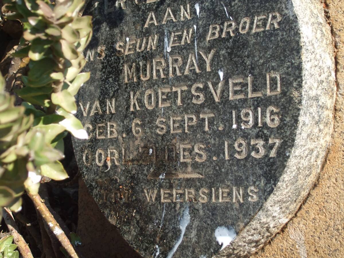 KOETSVELD Murray, van 1916-1937