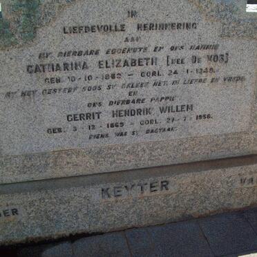 KEYTER Gerrit Hendrik Willem 1869-1956 &amp; Catharina Elizabeth DE VOS 1862-1949
