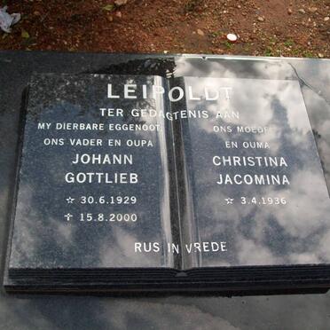 LEIPOLDT Johann Gottlieb 1929-2000 &amp; Christina Jacomina 1936-