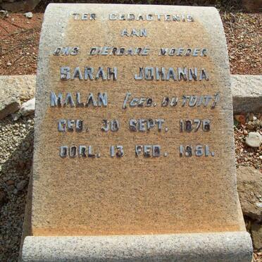 MALAN Sarah Johanna nee DU TOIT 1876-1951