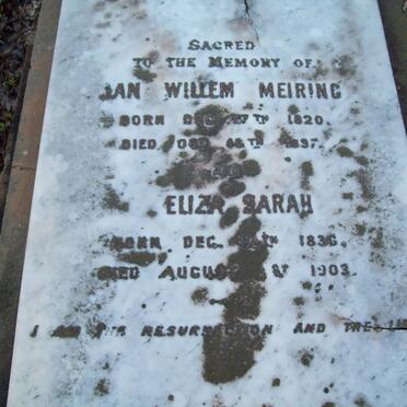 MEIRING Jan Willem 1820-1897 &amp; Eliza Sarah 1836-1903
