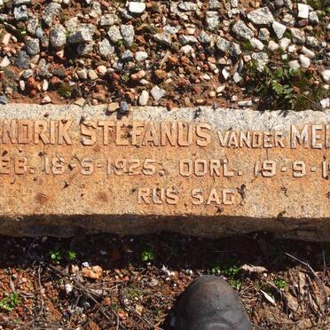 MERWE Hendrik Stefanus, van der 1925-1949