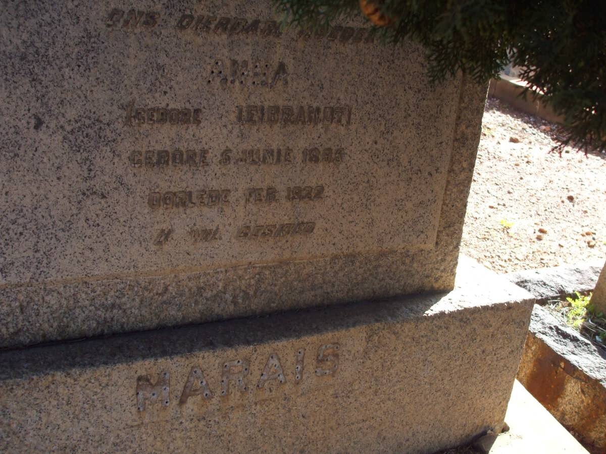 MARAIS Anna nee LEIBRANDT 1895-1922