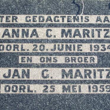 MARITZ Jan G. -1959 &amp; Anna C. -1934