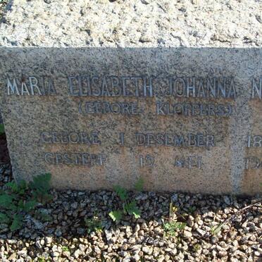 NAUDE Maria Elizabeth Johanna nee KLOPPERS 1874-1942
